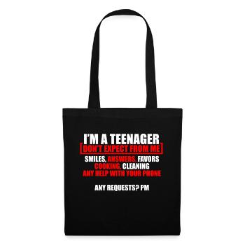 Je suis un adolescent, ne vous attendez pas à moi, souriez... 3 - Sac en tissu - noir - Devant