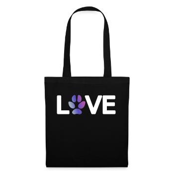 Dog Paw Love Love Colorful Dogs Paw Print 4 - Tote Bag - black - Front