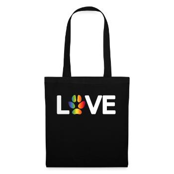Dog Paw Love Love Colorful Dog Paw Imprint 1 - Tote Bag - black - Front
