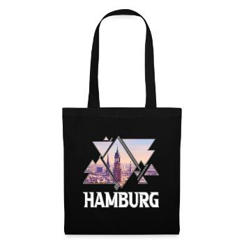 Hambourg Allemagne city skyline home love - Sac en tissu - noir - Devant