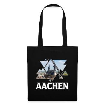 Aachen Deutschland Stadt Skyline Heimat Liebe - Stoffbeutel - Schwarz - Vorne