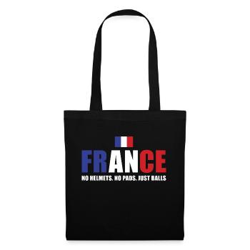 France No Helmets No Pads Just Balls France Rugby - Stoffbeutel - Schwarz - Vorne