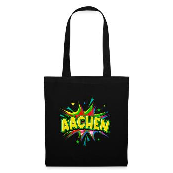 Aachen Germany City Pop Art Comic Art - Tote Bag - black - Front