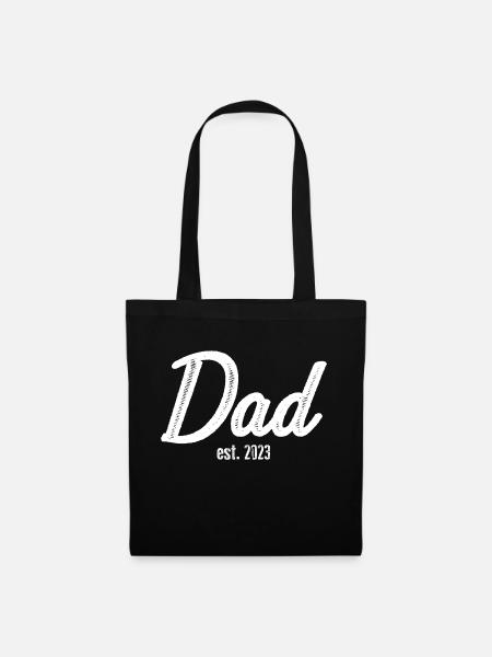 DAD est. 2023 Geschenk Papa werdender Vater 2023 - Stoffbeutel - Schwarz