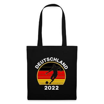 Fußball Deutschland WM Deutschland Flagge - Stoffbeutel - Schwarz - Vorne