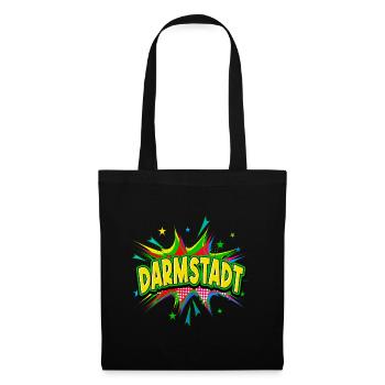 Darmstadt Germany City Pop Art Comic Art - Tote Bag - black - Front
