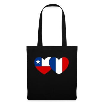 Chili France Flag Coeur - Sac en tissu - noir - Devant