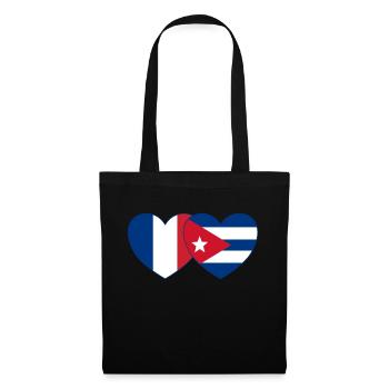 France Coeur de drapeau cubain - Sac en tissu - noir - Devant