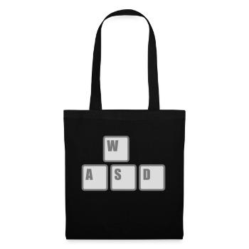 Touches du clavier WASD de l’ordinateur - Sac en tissu - noir - Devant