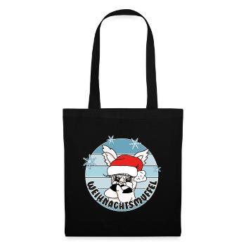 Comicstyle Alpakamotiv - Weihnachten ohne mich - Stoffbeutel - Schwarz - Vorne