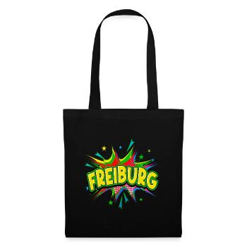 Freiburg Germany City Pop Art Comic Art - Tote Bag - black - Front