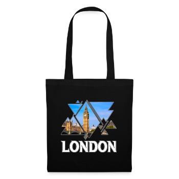 Londres Angleterre Royaume-Uni City Skyline Home Love - Sac en tissu - noir - Devant