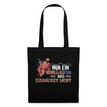 Eishockey Mädchen wie ein normales Mädchen - Stoffbeutel - Schwarz - Vorne