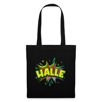 Halle Saale Allemagne Ville Pop Art Bande dessinée - Sac en tissu - noir - Devant
