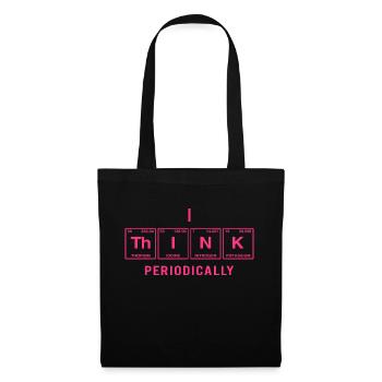 Je PENSE - avec des éléments du tableau périodique - Sac en tissu - noir - Devant