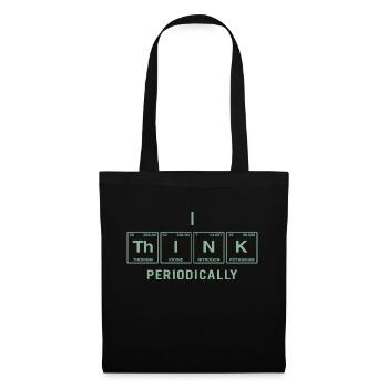 Je PENSE (périodiquement) - Drôles de dictons - Sac en tissu - noir - Devant