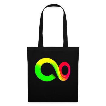 Regenbogen Verlauf unendlich Unendlichkeit Symbol - Stoffbeutel - Schwarz - Vorne