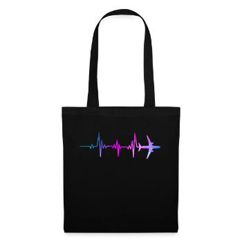 Airplane Space Heartbeat For Aviation Plane - Tote Bag - black - Front
