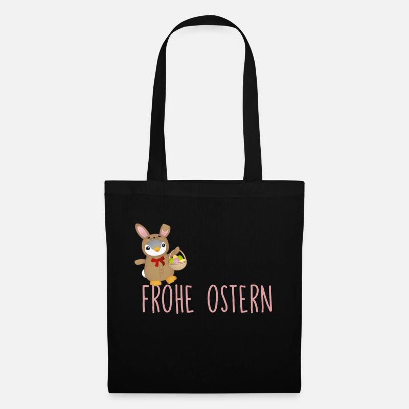 Frohe Ostern - Stoffbeutel - Schwarz