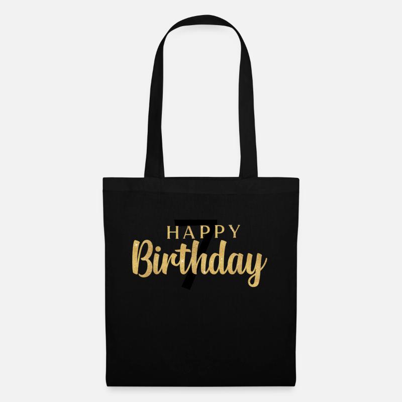 Joyeux anniversaire 7 - Sac en tissu - noir