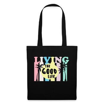 Living Good Life Palm Summer Retro - Tote Bag - black - Front