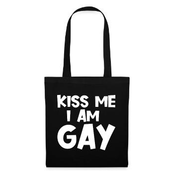 Embrasse-moi je suis gay - LGBTQ - Sac en tissu - noir - Devant