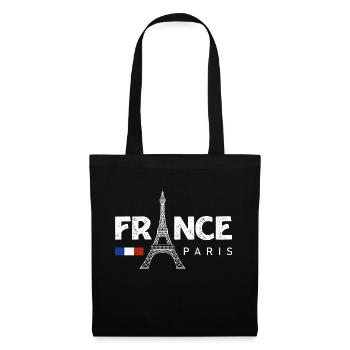 Paris Frankreich Franzose Französisch - Stoffbeutel - Schwarz - Vorne