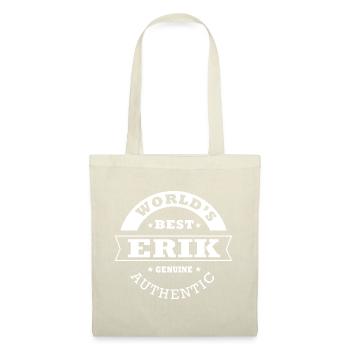 Erik s bestes personalisiertes Geschenk der Welt Name Erik - Stoffbeutel - Natur - Vorne