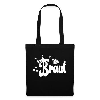 Junggesellenabschied | JGA | Braut | Team Braut - Stoffbeutel - Schwarz - Vorne