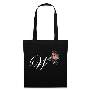 Letter w flowers - Tote Bag - black - Front