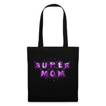 SUPER-MOM dynamic purple - Stoffbeutel - Schwarz - Vorne