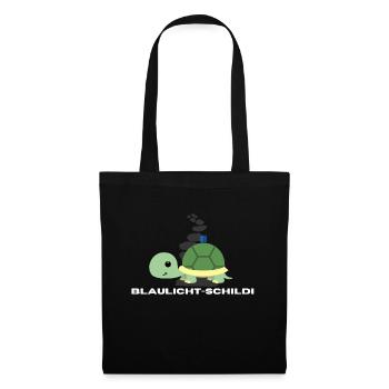 Blaulicht-Schildi mit Weg | Geschenk, Geschenkidee - Stoffbeutel - Schwarz - Vorne