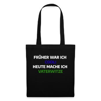 Vaterwitze lustiger Spruch - Stoffbeutel - Schwarz - Vorne