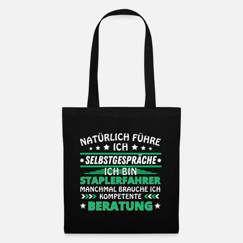 Ich führe Selbstgespräche - Staplerfahrer Edition - Stoffbeutel - Schwarz