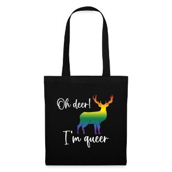 Pride Month LGBTQ - Oh Deer I'm Queer! - Tote Bag - black - Front