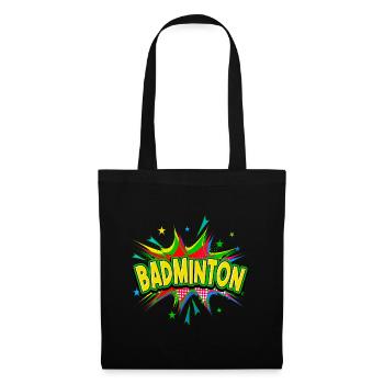 Badminton Badminton Player Pop Art Cartoon Colorful - Tote Bag - black - Front