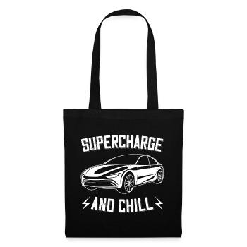 Supercharge And Chill - for electric car fans - Tote Bag - black - Front