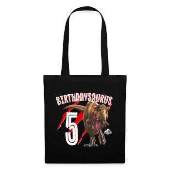 Jurassic World Geburtstag Design Birthdaysaurus 5 - Stoffbeutel - Schwarz - Vorne