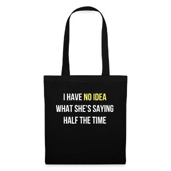 Je ne comprends pas ce qu’elle dit anglais - Sac en tissu - noir - Devant