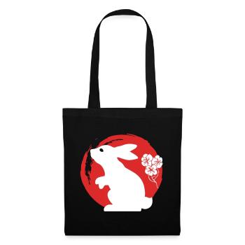 Bunny Silhouette Japonais - Sac en tissu - noir - Devant