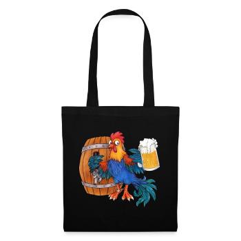 Mein Lieblingstier ist der Zapfhahn, Bier Trinken - Stoffbeutel - Schwarz - Vorne