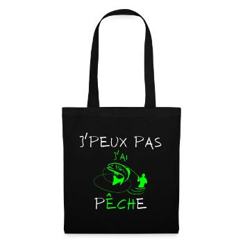 j'peux pas j'ai Pêche - Sac en tissu - noir - Devant