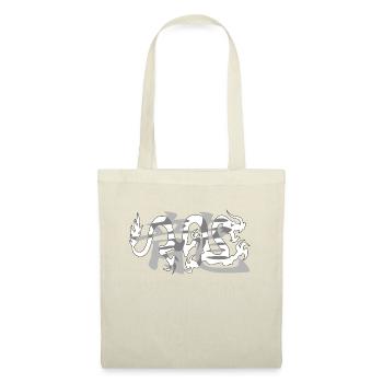 dragon10 blanc kanji dragon gris - Sac en tissu - nature - Devant