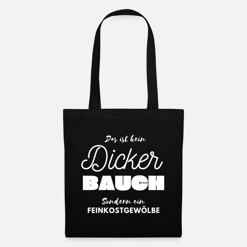 Dicke Bauch Feinkost Gewölbe - Stoffbeutel - Schwarz