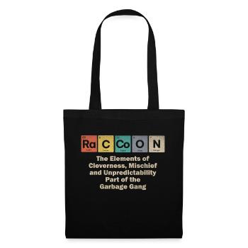 Raccoon funny Elements Periodic Table - Stoffbeutel - Schwarz - Vorne