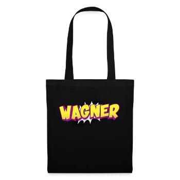 Wagner nom personnalisé bande dessinée Style Pop Art, - Sac en tissu - noir - Devant