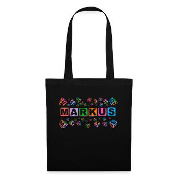 MARKUS colourful cubes - Stoffbeutel - Schwarz - Vorne