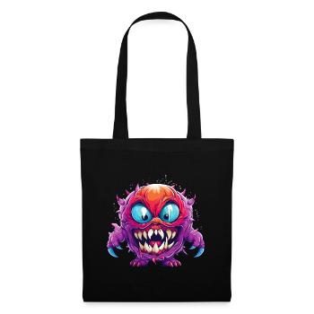 Halloween Monster Zombie Gruselig Horror Kostüm - Stoffbeutel - Schwarz - Vorne