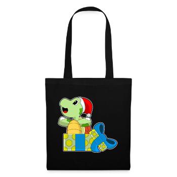 Forfaits de Noël tortue - Sac en tissu - noir - Devant