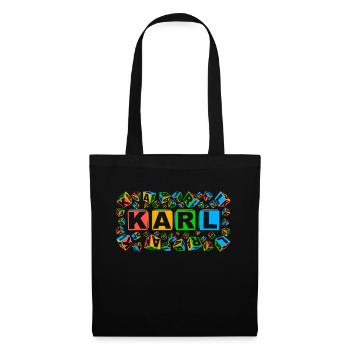 KARL colourful cubes - Stoffbeutel - Schwarz - Vorne